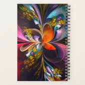 Moderne Bloemen Abstracte Kunst Rood Blauw Patroon Planner (Achterkant)
