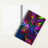 Moderne Bloemen Abstracte Kunst Rood Blauw Patroon Planner (Display)
