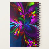 Moderne Bloemen Abstracte Kunst Rood Blauw Patroon Planner (Achterkant)