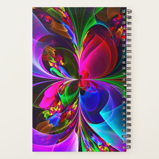 Moderne Bloemen Abstracte Kunst Rood Blauw Patroon Planner (Achterkant)