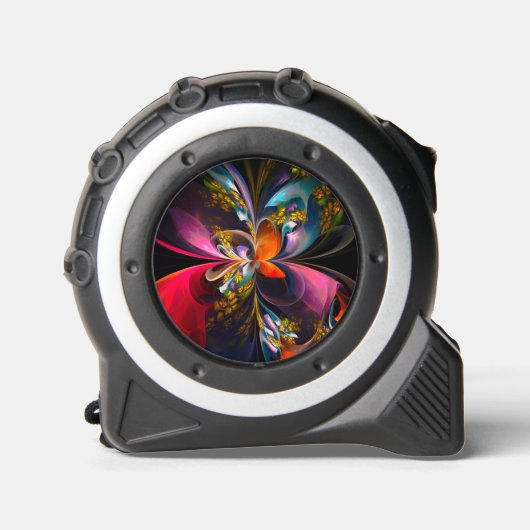 Moderne Bloemen Abstracte Kunst Rood Blauw Patroon Rolmaat (Voorkant)