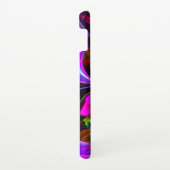 Moderne Bloemen Abstracte Kunst Rood Blauw Patroon Samsung Galaxy Hoesje (Rechterkant)