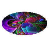 Moderne Bloemen Abstracte Kunst Rood Blauw Patroon Snijplank (Hoek)