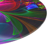 Moderne Bloemen Abstracte Kunst Rood Blauw Patroon Snijplank (Hoek)