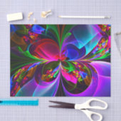 Moderne Bloemen Abstracte Kunst Rood Blauw Patroon Tissuepapier (Craft)