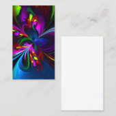 Moderne Bloemen Abstracte Kunst Rood Blauw Patroon Visitekaartje (Voorkant / Achterkant)