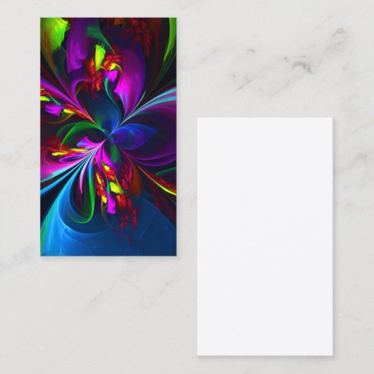 Moderne Bloemen Abstracte Kunst Rood Blauw Patroon Visitekaartje (Voorkant / Achterkant)