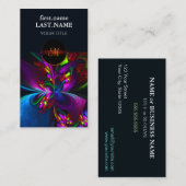 Moderne Bloemen Abstracte Kunst Rood Blauw Patroon Visitekaartje (Voorkant / Achterkant)