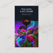 Moderne Bloemen Abstracte Kunst Rood Blauw Patroon Visitekaartje (Voorkant)