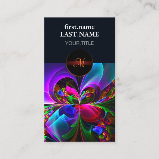 Moderne Bloemen Abstracte Kunst Rood Blauw Patroon Visitekaartje (Voorkant)