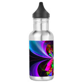 Moderne Bloemen Abstracte Kunst Rood Blauw Patroon Waterfles (Links)