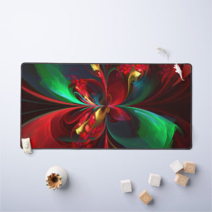 Moderne Bloemen Abstracte Kunst Rood Groen Patroon Bureaumat