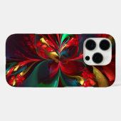 Moderne Bloemen Abstracte Kunst Rood Groen Patroon Case-Mate iPhone Case (Achterkant (horizontaal))