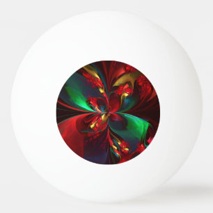 Moderne Bloemen Abstracte Kunst Rood Groen Patroon Pingpongbal