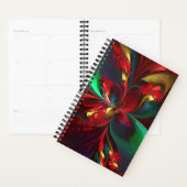 Moderne Bloemen Abstracte Kunst Rood Groen Patroon Planner (Display)