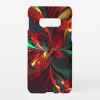 Moderne Bloemen Abstracte Kunst Rood Groen Patroon