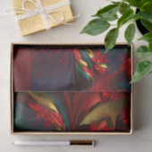 Moderne Bloemen Abstracte Kunst Rood Groen Patroon Tissuepapier (Geschenk)