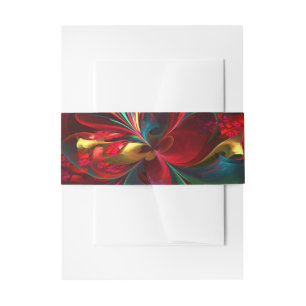 Moderne Bloemen Abstracte Kunst Rood Groen Patroon Uitnodigingen Wikkel