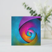 Moderne Bloemen Abstracte Kunst Roze Blauw Patroon (Staand voorkant)