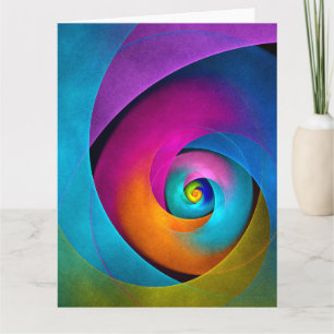 Moderne Bloemen Abstracte Kunst Roze Blauw Patroon Bedankkaart