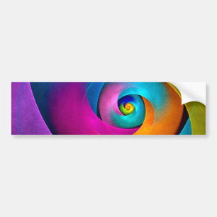 Moderne Bloemen Abstracte Kunst Roze Blauw Patroon Bumpersticker