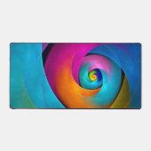 Moderne Bloemen Abstracte Kunst Roze Blauw Patroon Bureaumat (Voorkant)