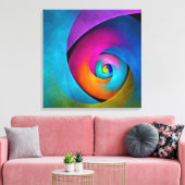 Moderne Bloemen Abstracte Kunst Roze Blauw Patroon Canvas Afdruk (Insitu (Woonkamer))