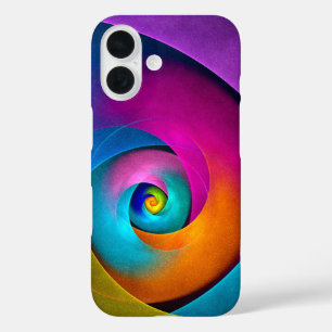 Moderne Bloemen Abstracte Kunst Roze Blauw Patroon iPhone 16 Hoesje