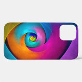 Moderne Bloemen Abstracte Kunst Roze Blauw Patroon Case-Mate iPhone Case (Achterkant (horizontaal))
