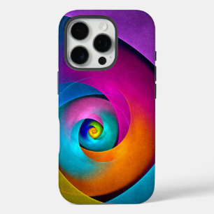Moderne Bloemen Abstracte Kunst Roze Blauw Patroon iPhone 16 Pro Hoesje