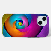 Moderne Bloemen Abstracte Kunst Roze Blauw Patroon Case-Mate iPhone Case (Achterkant (horizontaal))