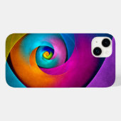 Moderne Bloemen Abstracte Kunst Roze Blauw Patroon Case-Mate iPhone Case (Achterkant (horizontaal))