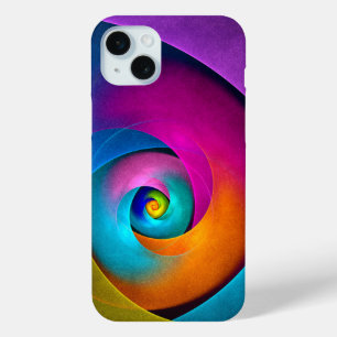 Moderne Bloemen Abstracte Kunst Roze Blauw Patroon iPhone 15 Mini Hoesje