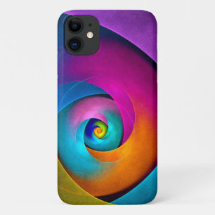 Moderne Bloemen Abstracte Kunst Roze Blauw Patroon Case-Mate iPhone Case