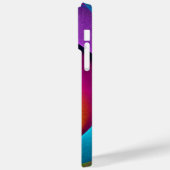 Moderne Bloemen Abstracte Kunst Roze Blauw Patroon Case-Mate iPhone Case (Achterkant / Links)