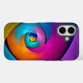 Moderne Bloemen Abstracte Kunst Roze Blauw Patroon Case-Mate iPhone Case (Achterkant (horizontaal))