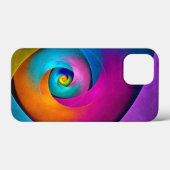 Moderne Bloemen Abstracte Kunst Roze Blauw Patroon Case-Mate iPhone Case (Achterkant (horizontaal))