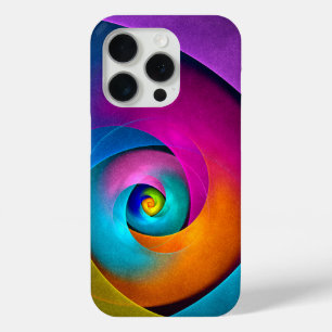 Moderne Bloemen Abstracte Kunst Roze Blauw Patroon iPhone 15 Pro Case