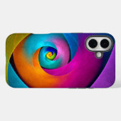 Moderne Bloemen Abstracte Kunst Roze Blauw Patroon Case-Mate iPhone Case (Achterkant (horizontaal))