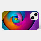 Moderne Bloemen Abstracte Kunst Roze Blauw Patroon Case-Mate iPhone Case (Achterkant (horizontaal))