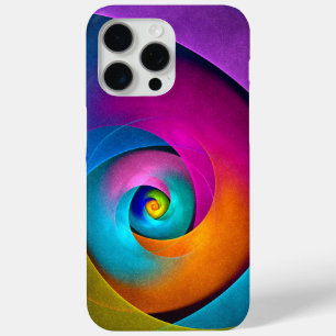 Moderne Bloemen Abstracte Kunst Roze Blauw Patroon iPhone 15 Pro Max Hoesje