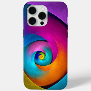 Moderne Bloemen Abstracte Kunst Roze Blauw Patroon iPhone 15 Pro Max Hoesje