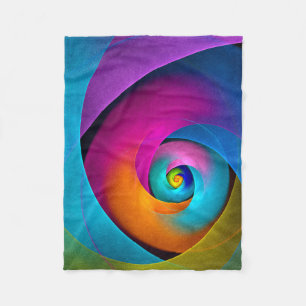 Moderne Bloemen Abstracte Kunst Roze Blauw Patroon Fleece Deken