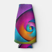 Moderne Bloemen Abstracte Kunst Roze Blauw Patroon Flesjeskoeler (Voorkant)