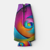 Moderne Bloemen Abstracte Kunst Roze Blauw Patroon Flesjeskoeler (Achterkant)