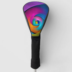 Moderne Bloemen Abstracte Kunst Roze Blauw Patroon Golfheadcover