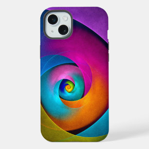 Moderne Bloemen Abstracte Kunst Roze Blauw Patroon iPhone 15 Plus Case