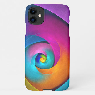 Moderne Bloemen Abstracte Kunst Roze Blauw Patroon iPhone 11 Hoesje