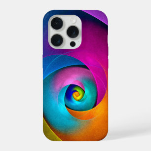 Moderne Bloemen Abstracte Kunst Roze Blauw Patroon iPhone 15 Pro Case