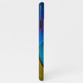 Moderne Bloemen Abstracte Kunst Roze Blauw Patroon iPhone Hoesje (Rechterkant)